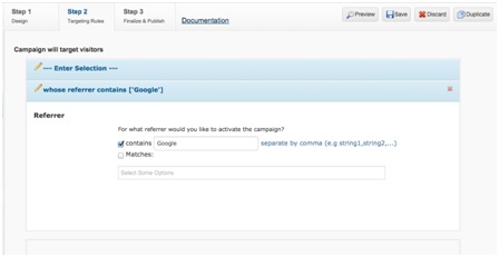 Show campaign to visitors coming from any google domain